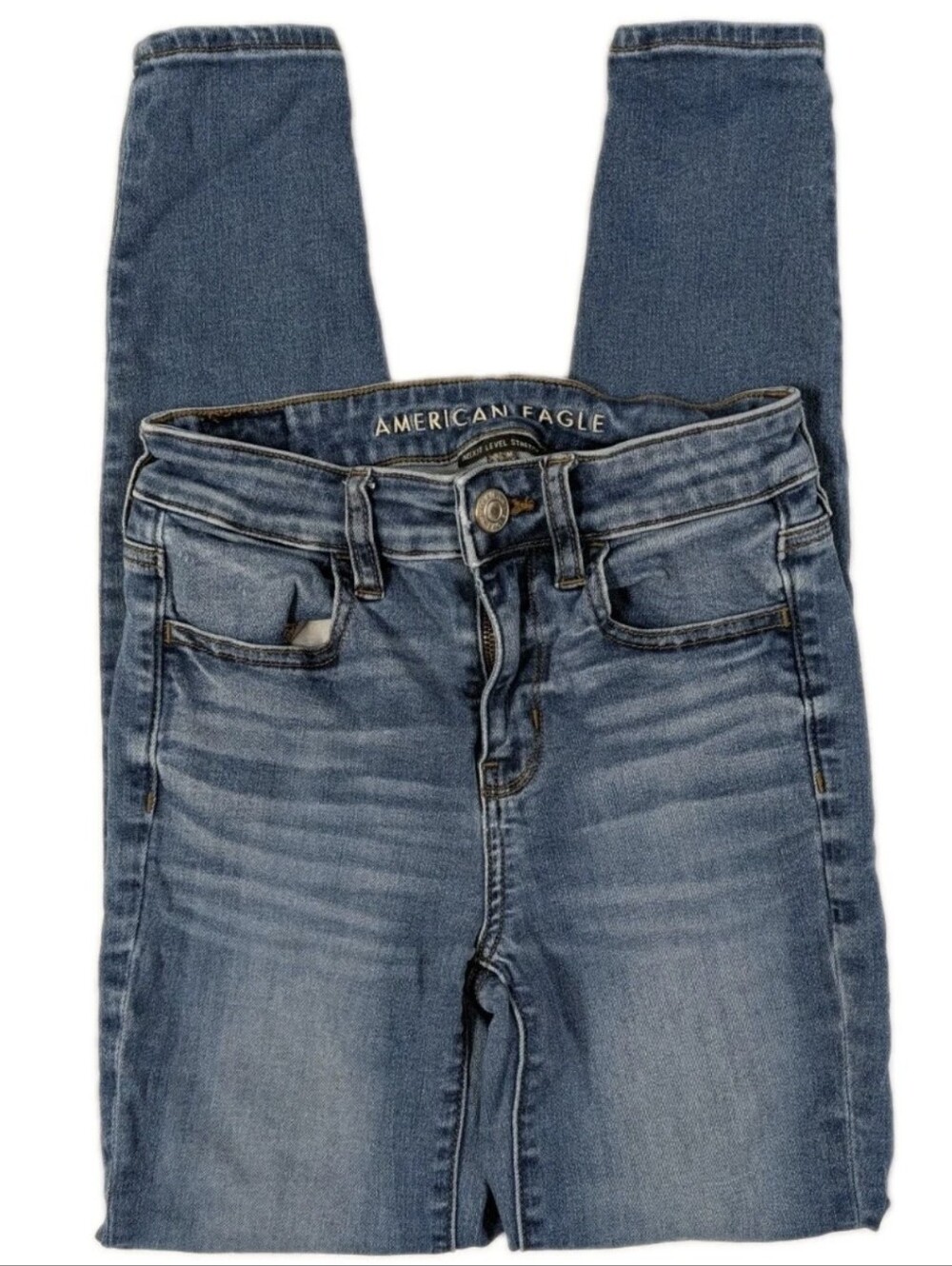 American Eagle Hi-Rise Jegging Jeans Womens 0 Regular Next Level Stretch Denim